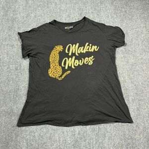 Show Me Your Mumu T Shirt Womens Medium Gray Leopard Airport Tee Makin Moves